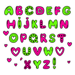 Cute 80s style Happy Valentines Day typography