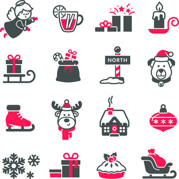 Christmas  decoration icon set
