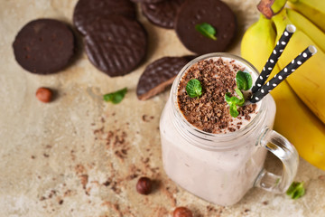 Detox Drink - Banana smoothie with chocolate paste