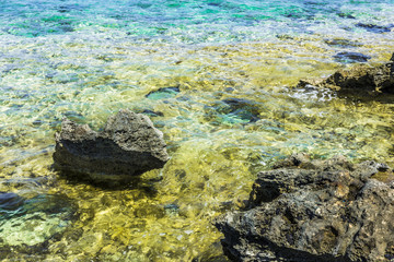 The clear waters of the Mediterranean sea