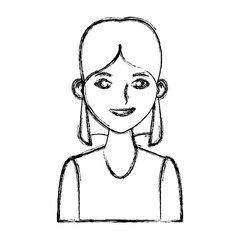 Young woman profile cartoon
