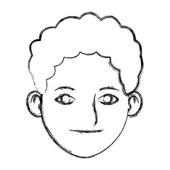 Young man face cartoon