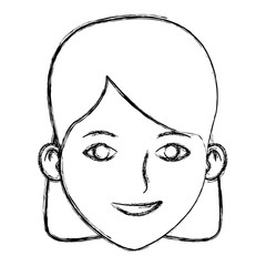 Young woman face cartoon