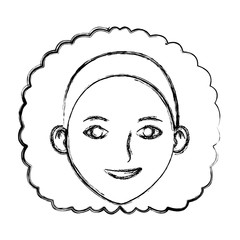 Young woman face cartoon