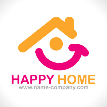 logo constructeur maison positive sourire