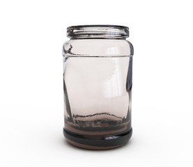 Glass jar. 3d illustration isolated on white background