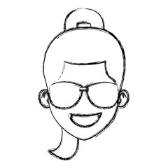 Woman with sunglasses cartoon