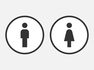 wc symbol. vector toilet icon. men and women wc sign
