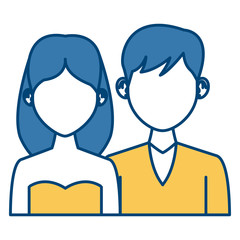 Elegant couple avatar cartoon