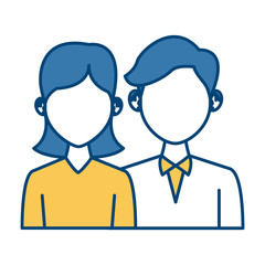 Elegant couple avatar cartoon