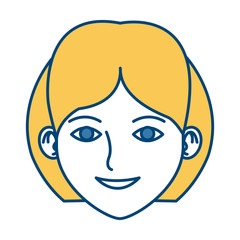 Young woman face cartoon