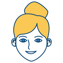 Young woman face cartoon