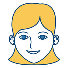 Young woman face cartoon