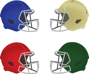 Colorful helmets set. vector illustration