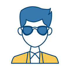 Young man with elegant clothes and sunglasses