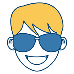 Man with sunglasses face