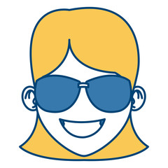Woman with sunglasses cartoon