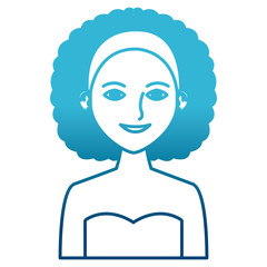 Young woman profile cartoon