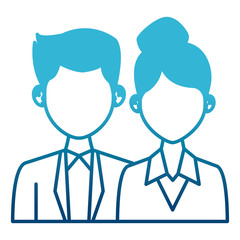 Elegant couple avatar cartoon