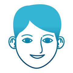 Young man face cartoon