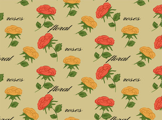 vector floral retro  seamless pattern