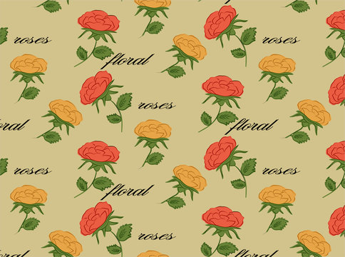 vector floral retro  seamless pattern