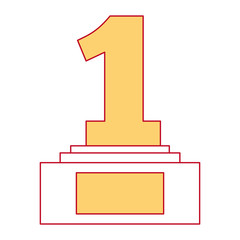 number one trophy award vector illustration design
