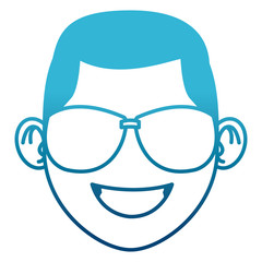 Man with sunglasses face