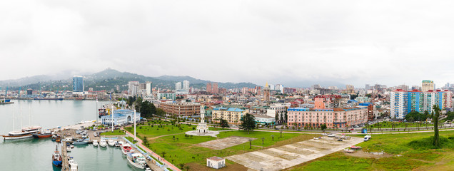 Panoramic view of Batumi, Georgia. Summer view Downtown of Batumi - capital of Adjara, Georgia