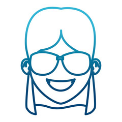Woman with sunglasses cartoon