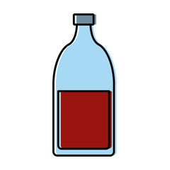 Glass bottle with drink