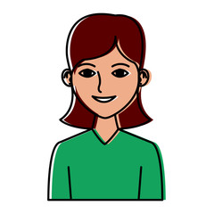 Young woman profile cartoon