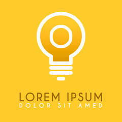 O yellow lamp  logo letter in vector design