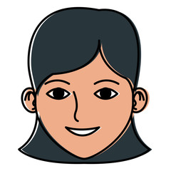 Young woman face cartoon