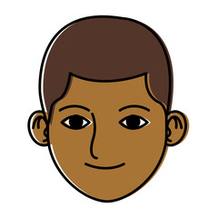 Young man face cartoon