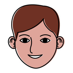 Young man face cartoon