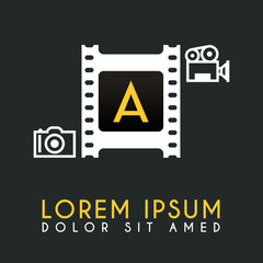 A Letter Logo Design with piece of Film