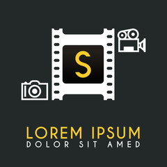 S Letter Logo Design with piece of Film