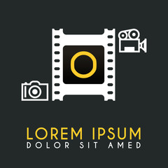 O Letter Logo Design with piece of Film
