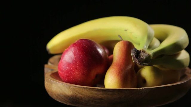 Fruits on a Wooden Plate pan right