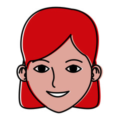 Young woman face cartoon