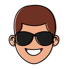 Man with sunglasses face