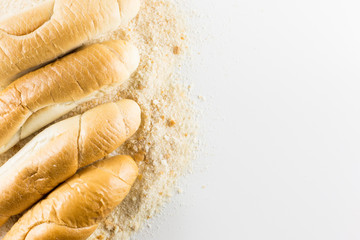 Dried pastry on the bread crumb, food concept