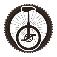 monocycle race with wheel vector illustration design