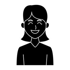 Young woman profile cartoon