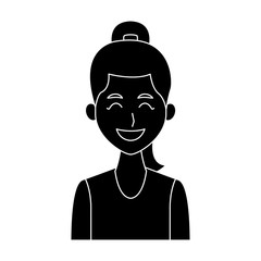 Young woman profile cartoon