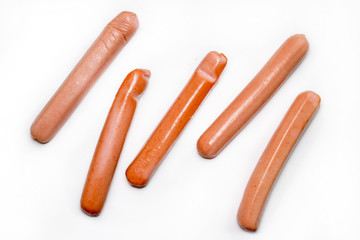 sousages isolated on white background