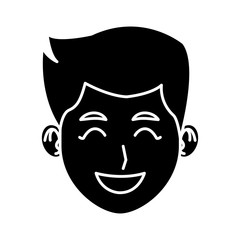Young man face cartoon