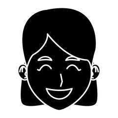 Young woman face cartoon