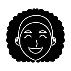 Young woman face cartoon